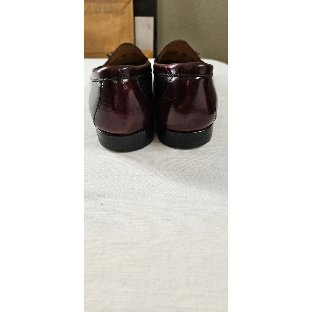 Cole Haan Mens Burgundy Leather Tassel Kiltie Loafers BO 3507 Size 10 D